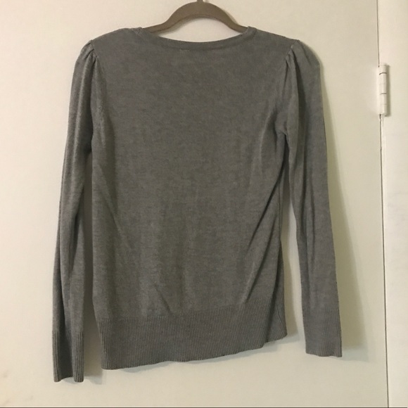 Girls Gray Flower Sweater - Picture 4 of 4